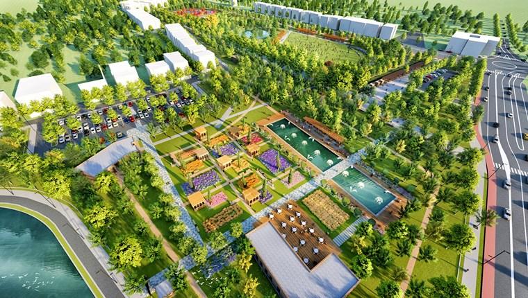 Konut peyzajı masterplan görünümü